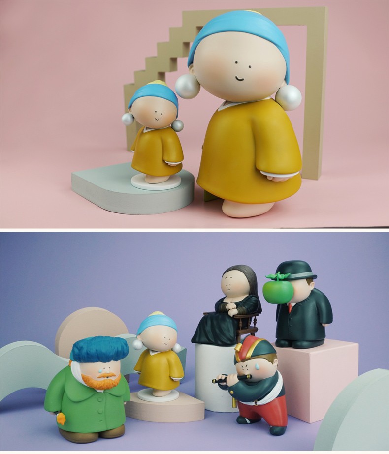 大艺术家摆件大美术馆橘子系列家居创意戴珍珠耳环的少女生日礼物少女