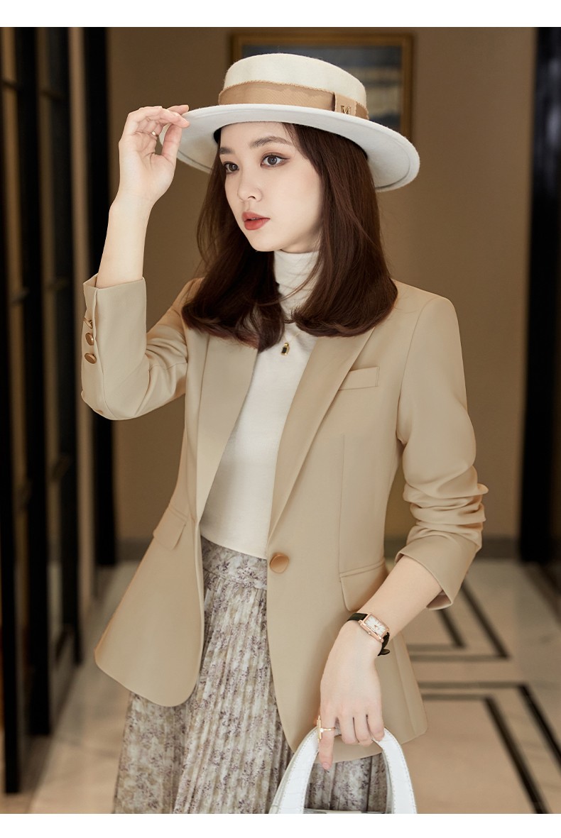 拉夏贝尔西装外套女2022年春季新款女装韩版显瘦职业小西服女气质修身