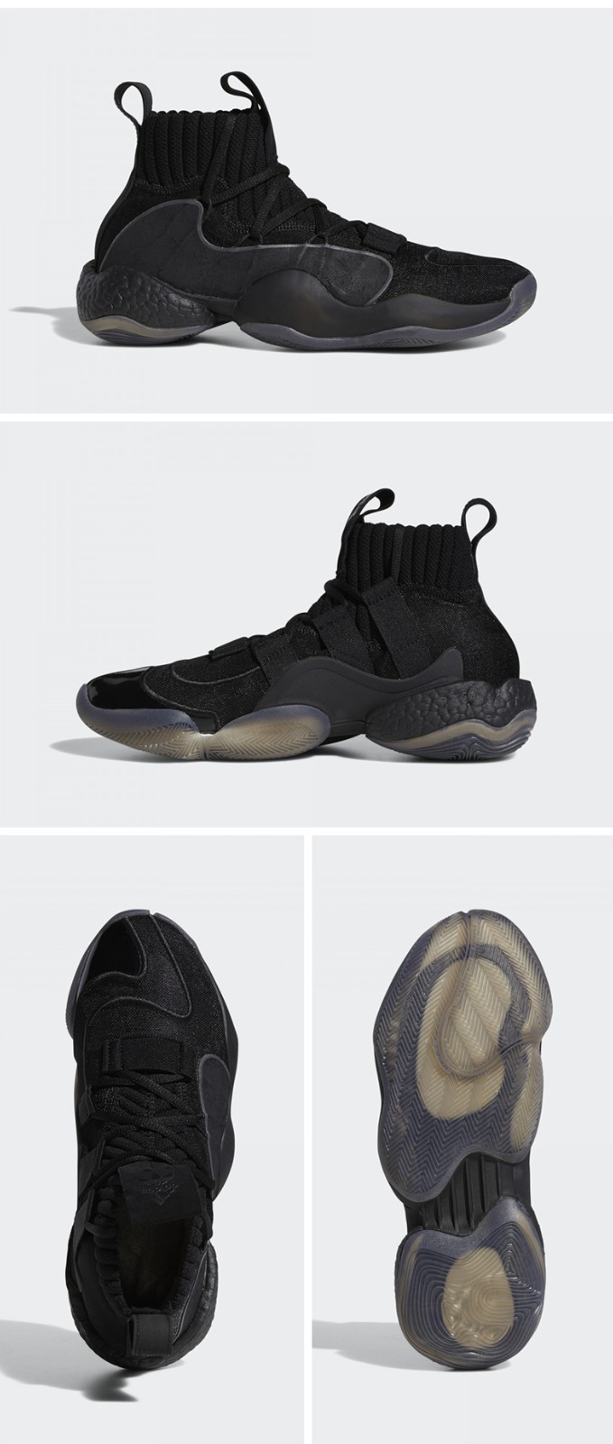 阿迪达斯三叶草crazy byw x男子经典篮球鞋天足实战篮球鞋缓震耐磨db