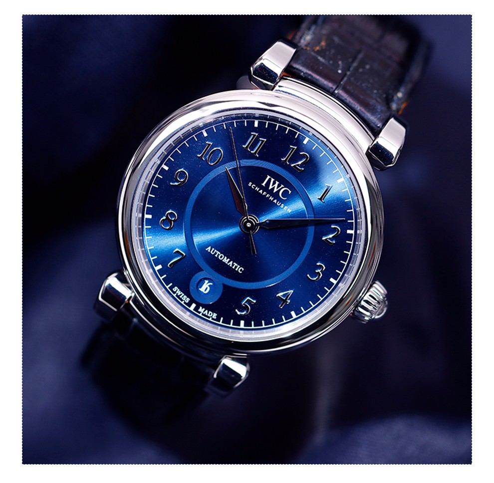 【二手95新】万国/lwc 女士 达文西蓝盘皮带手表 mw2372