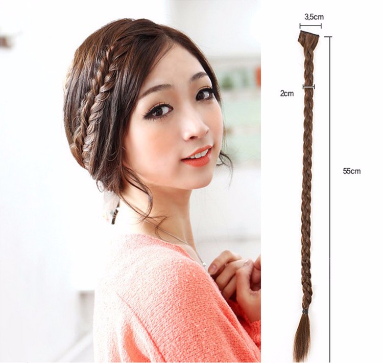 美发假发/造型 马尾假发 长发公主 手编麻花辫假发直发鱼骨辫接发片