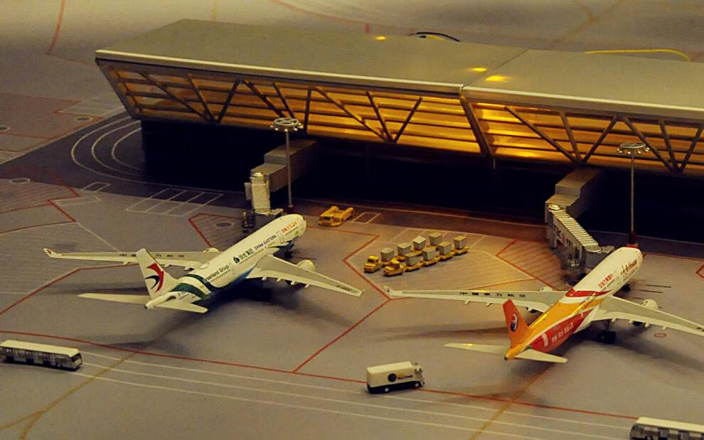 羽凡鸟【塑料】浦东机场机场航站楼模型1/400机场/t1航及货运中心不含