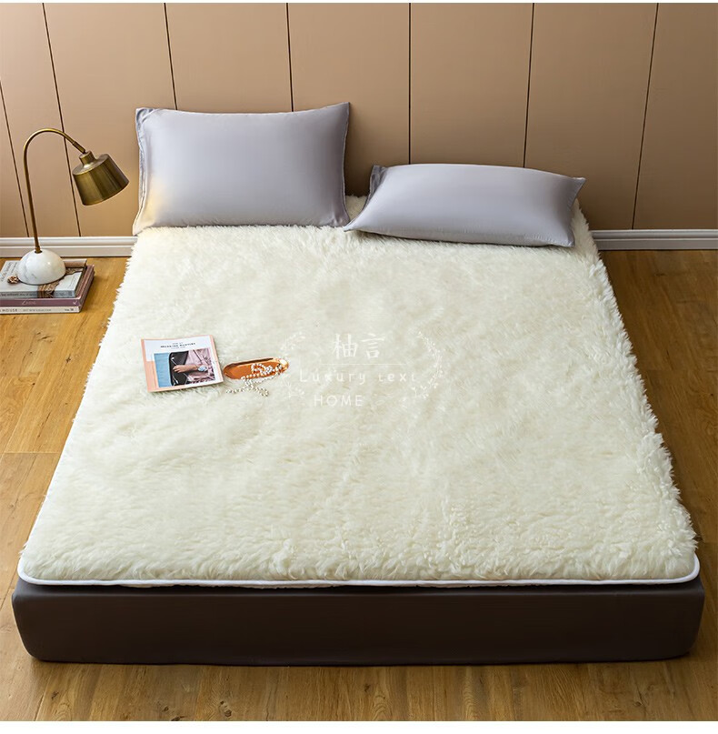 柚言 澳洲羊毛床垫加厚保暖冬季天双人毛绒羊羔绒毯软床褥垫被毡子
