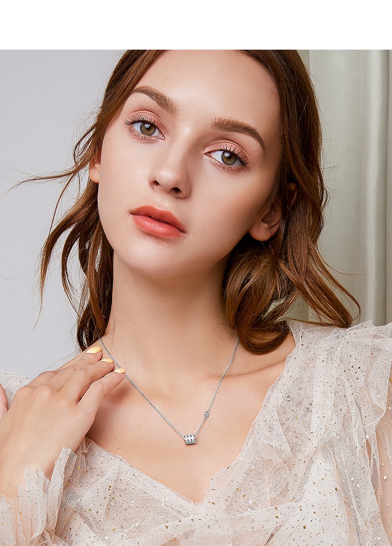 法卡曼轻奢品牌小蛮腰项链女潮纯银网红锁骨链玫瑰金彩金吊坠小众设计