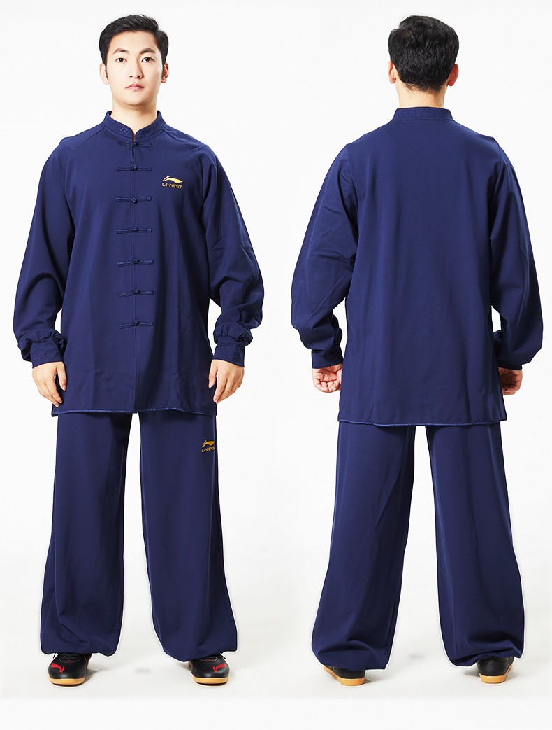 李宁太极服男秋冬加厚练功服中老年武术服女晨练比赛服太极拳服装李宁