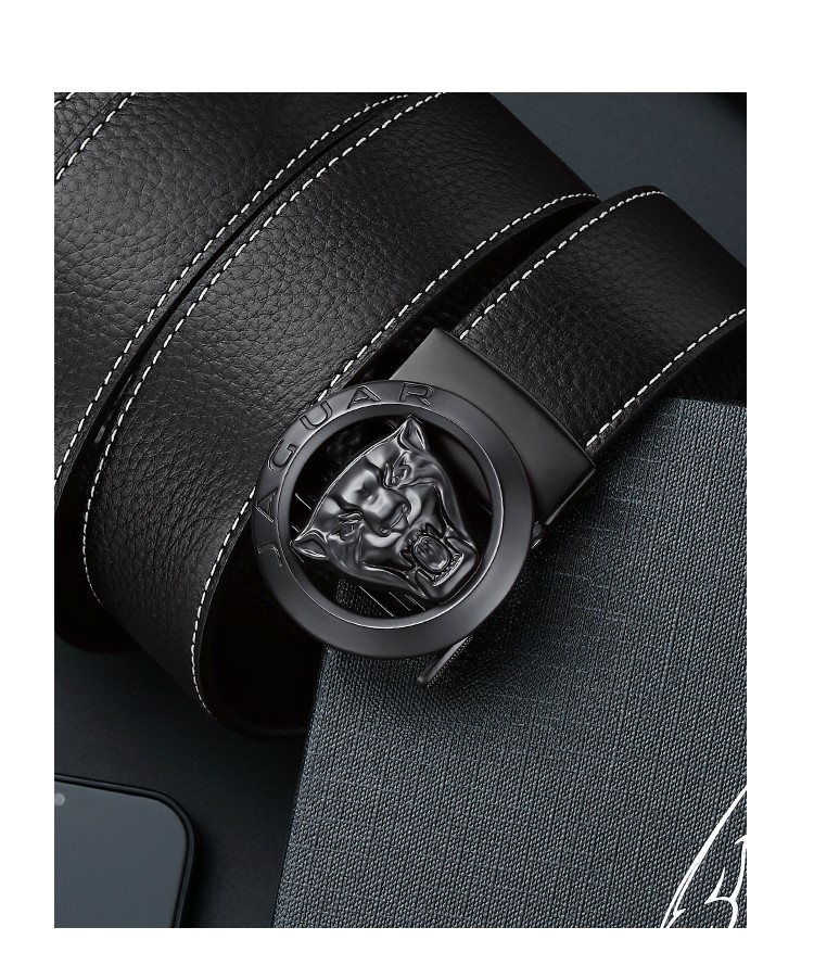 捷豹jaguar皮带男士真皮轻奢裤带豹头自动扣腰带男朋友老公情人节生日