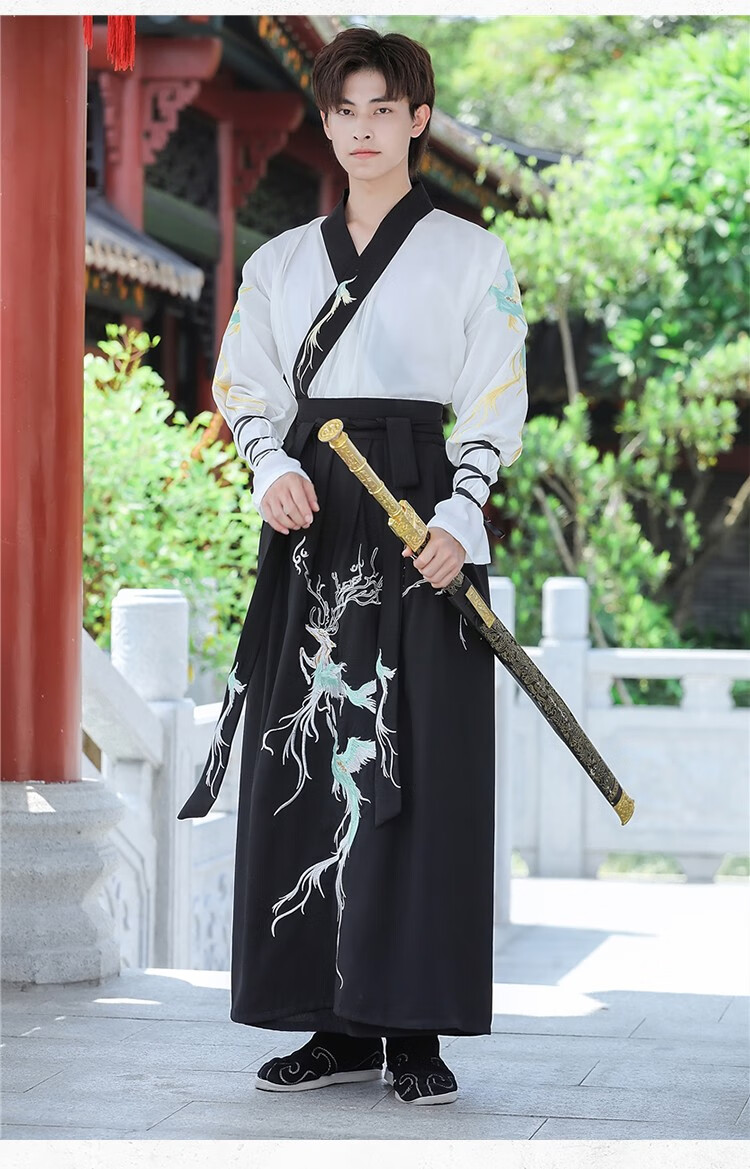 尤克达蒂汉服男斗篷披风古装青少年学生帅气武侠风日常演出春秋班服仅