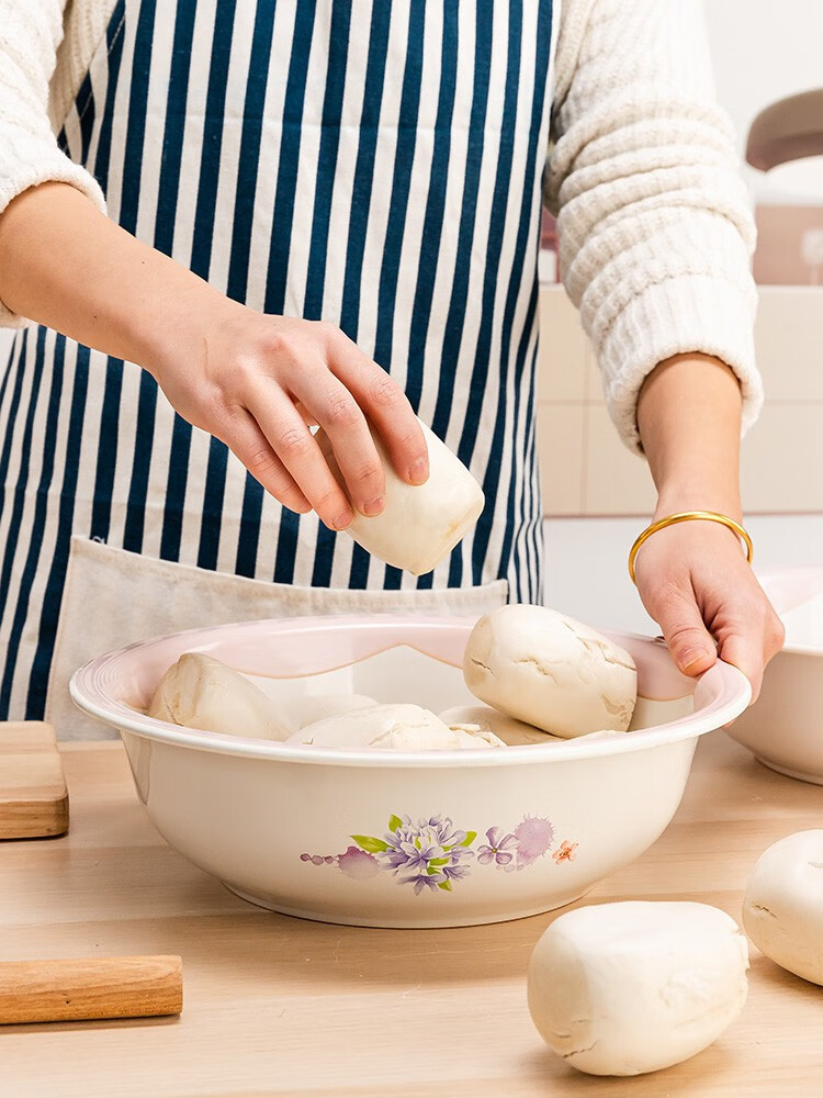 儿时美味妈妈喜爱的老式发面盆揉面和面大盆子干净好清洗加厚搪瓷健康