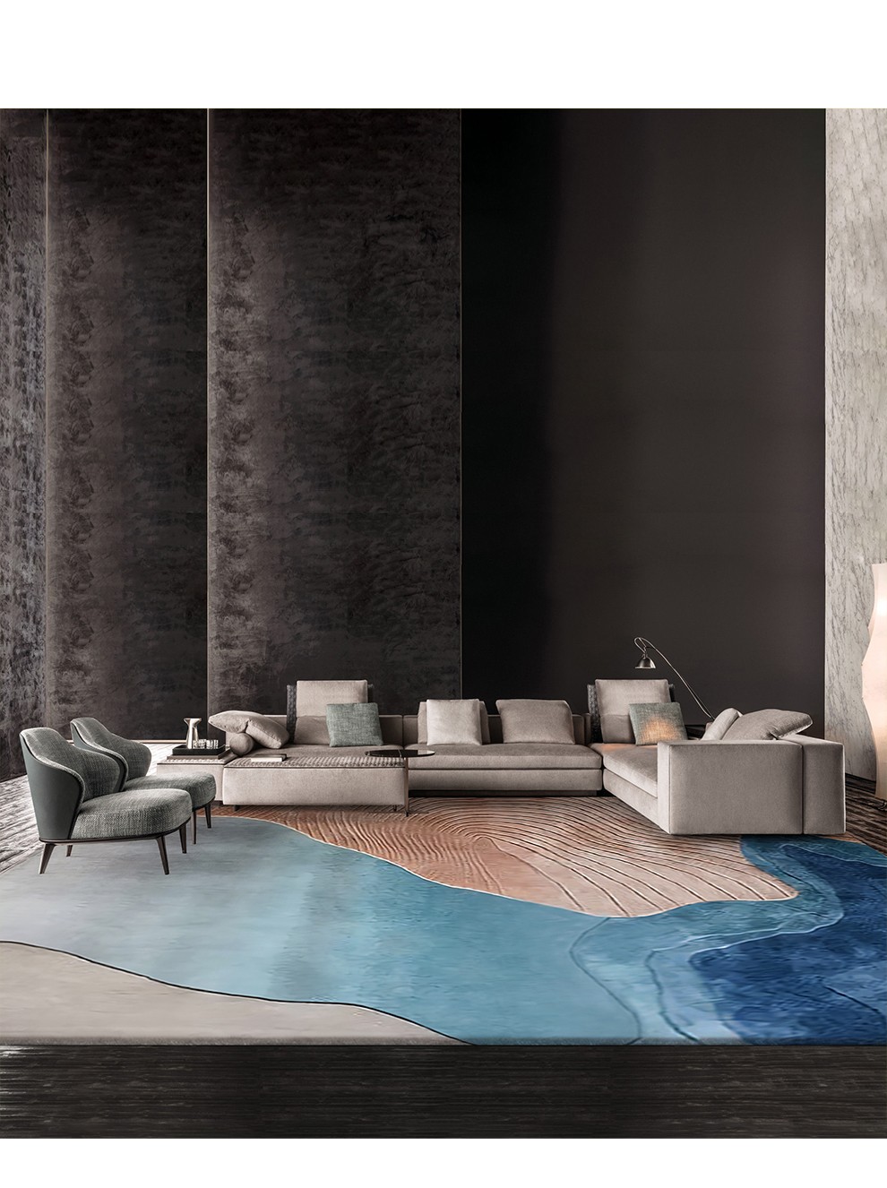 麦克罗伊2022新款ins风新西兰进口羊毛现代简约方形意式轻奢手工定制