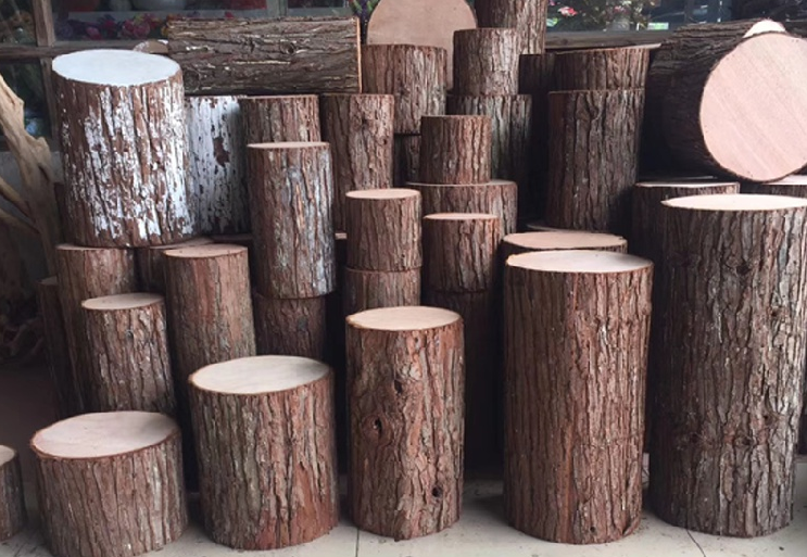仿真树桩木桩假原木桩圆木墩篱笆栏栅商场服装店餐厅橱窗花艺道具1个