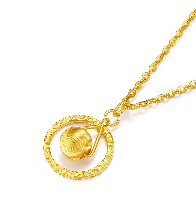 tsl谢瑞麟心愿系列黄金项链足金圆球套链气质素链送礼物ys205 定价类