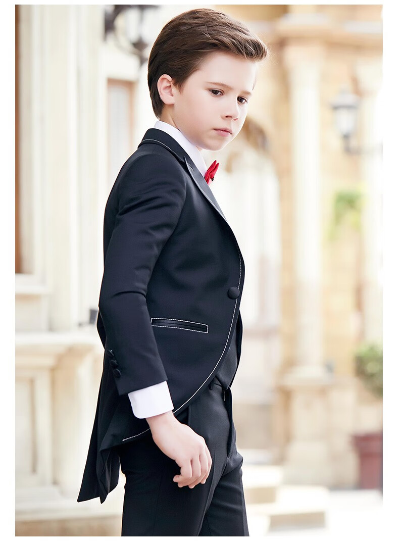班纳队长 男童西装燕尾服儿童礼服套装花童男主持人钢琴演出服走秀