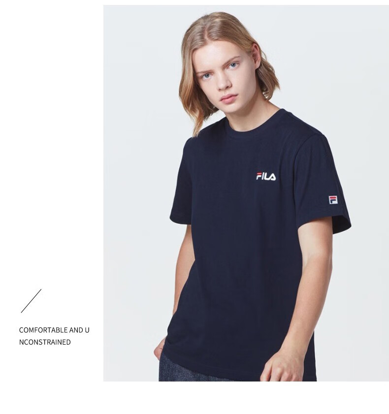 fila斐乐韩国直邮小标刺绣棉质t恤夏季休闲运动圆领男女短袖百搭fs2