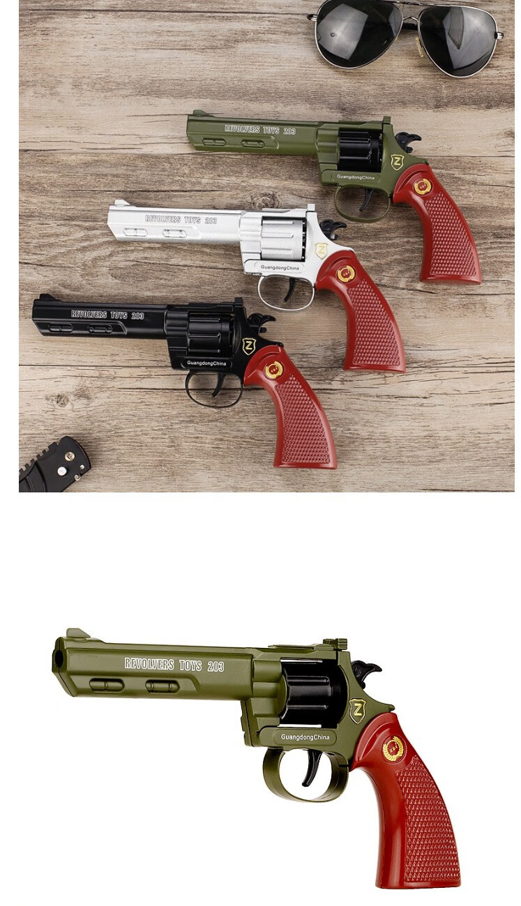 史密斯砸纸炮枪左轮手枪抢全金属洋子炮枪纸泡大号砸响炮男孩玩具 全