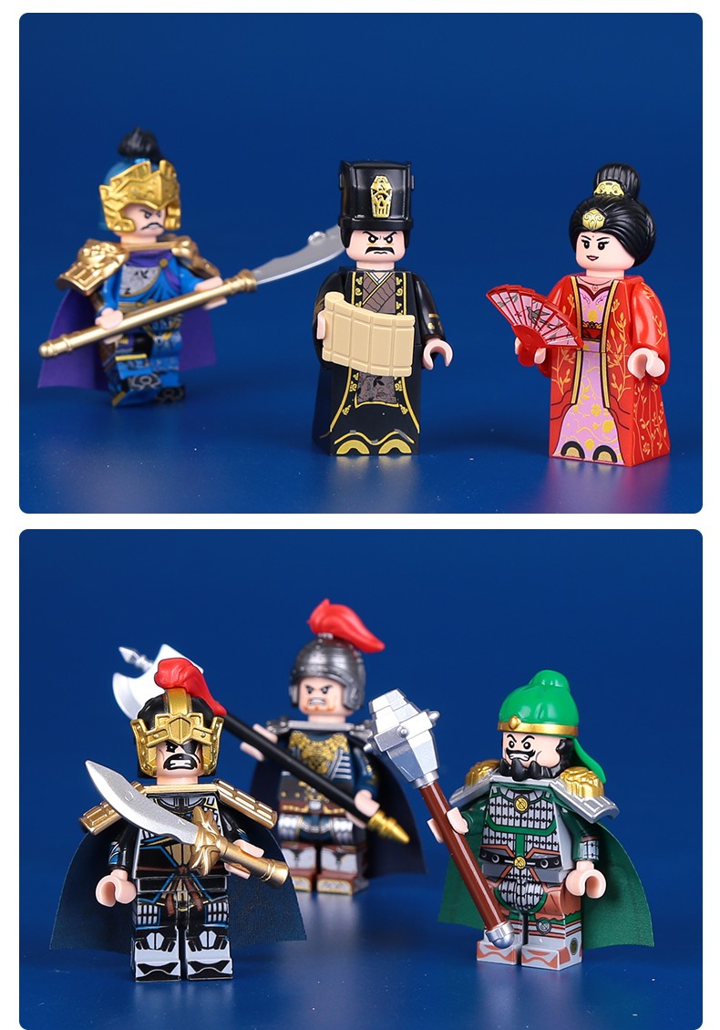 迪库玩具三国小侠人仔魏蜀吴三国演义玩具曹操马超拼插积木模型 黄盖