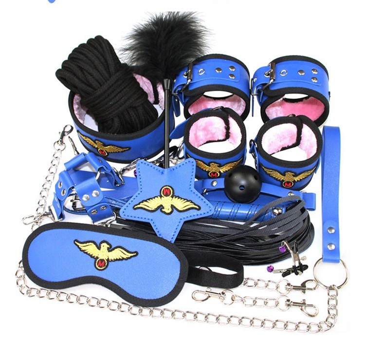 sm情趣10件捆绑套装护士角色扮演调教组合绳皮鞭手铐项圈乳夹男女用刑