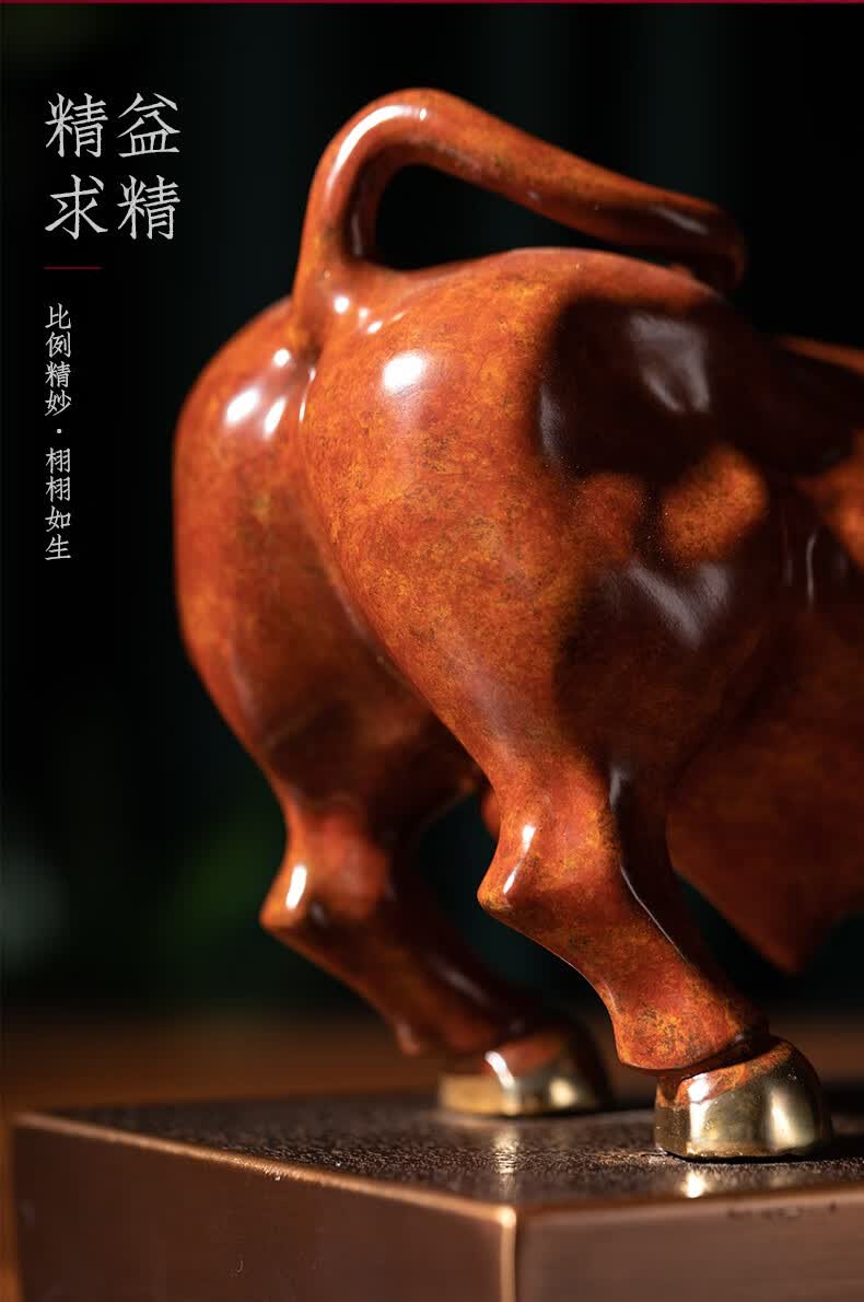 朱炳仁铜牛系列大展宏图牛摆件家居饰客厅办公桌摆件铜工艺开业礼五牛