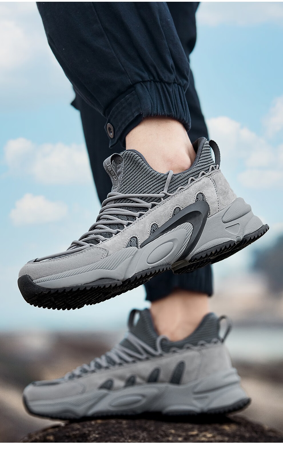 jeep吉普男鞋2021年夏季新品男士休闲鞋透气舒适运动鞋厚底增高潮流