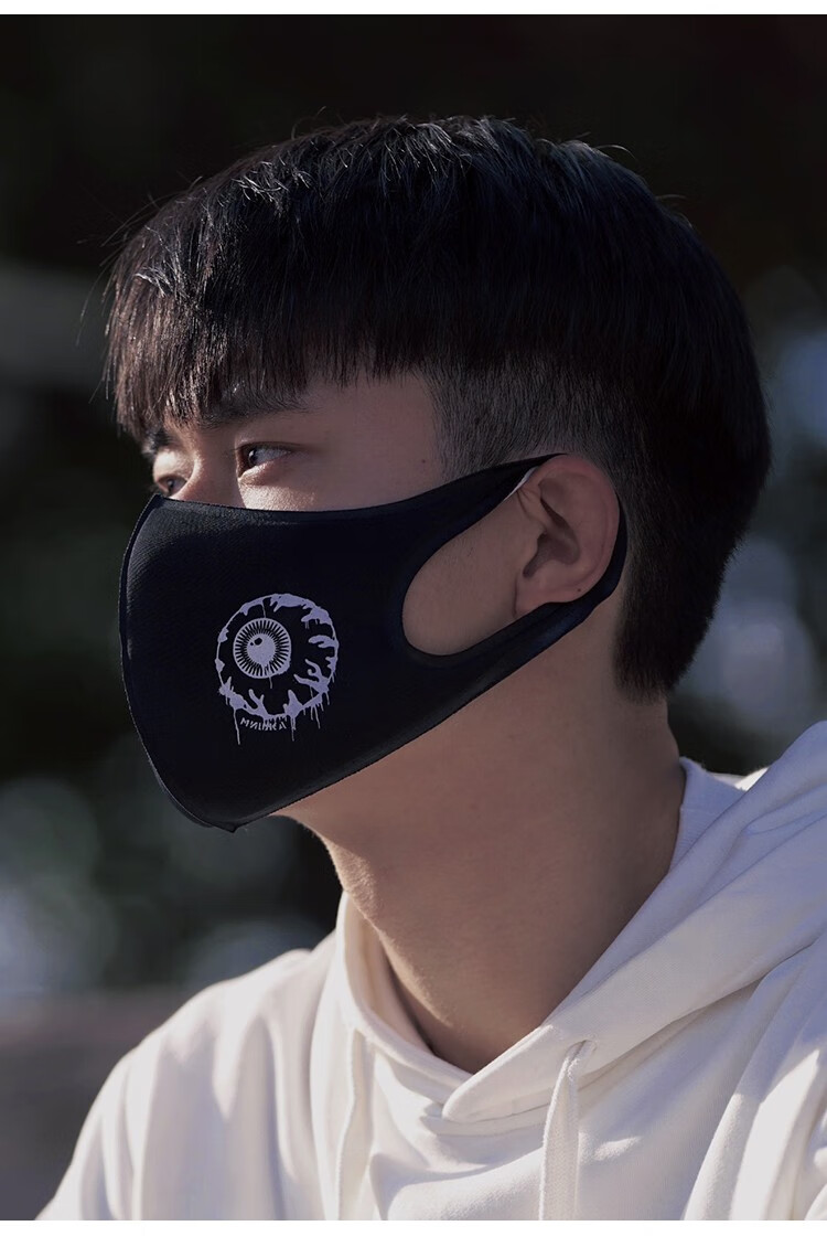 mishkanyc大眼球潮流印花立体口罩美潮20aw2个装满印涂鸦款f