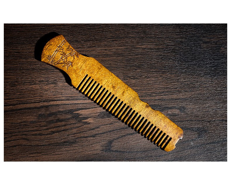 伯莎丹顿 金丝楠木古琴木梳家用复古精致小梳子送女友老婆情人节生日