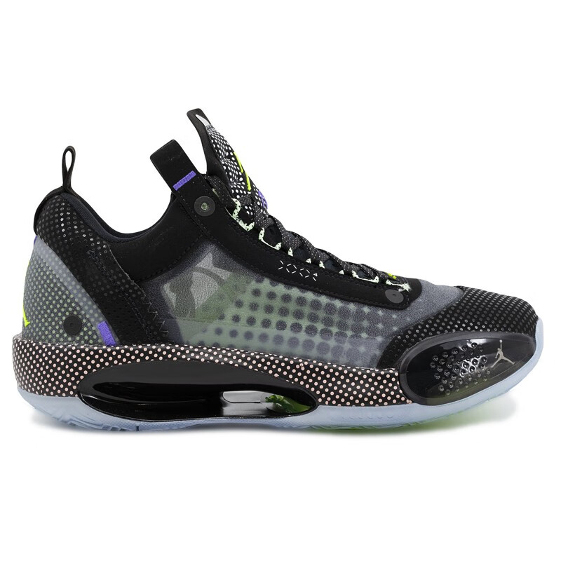jordan34 mid中帮aj34乔34 男子2020实战篮球鞋 黑绿 cz7750-003 42