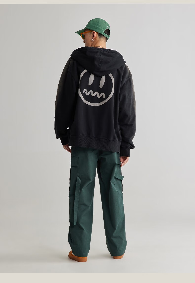 beaster小恶魔鬼脸新年外套连帽原创拉链夹克男潮黑色s