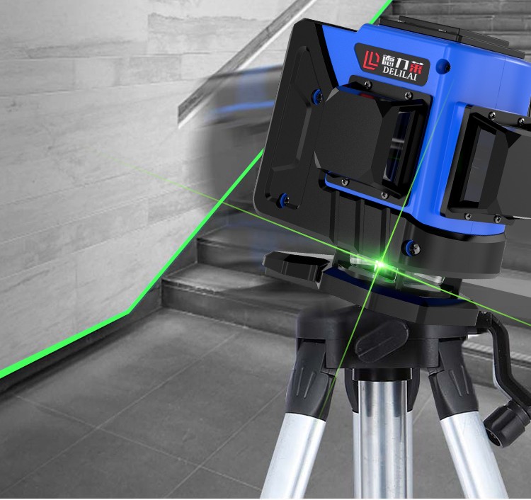 砌墙激光平水仪铺地砖扫平仪仪器仪表升级版12线蓝光数显电池全套配件