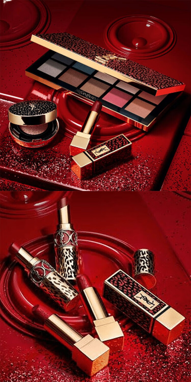 yl口红2020年圣诞限定豹纹圆管唇膏礼盒套装cpb139砖红色