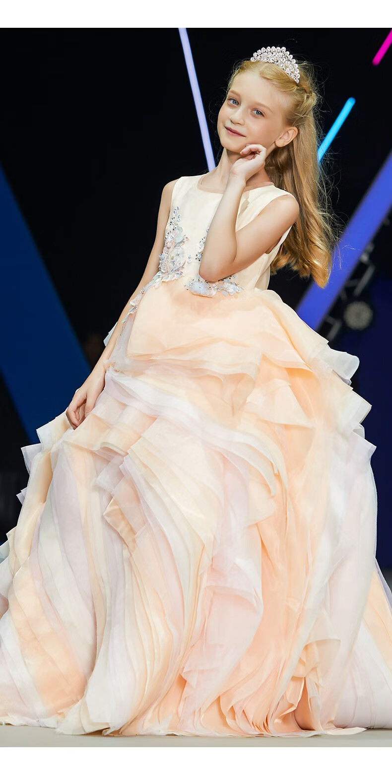 断码清仓elpa儿童礼服女童花童公主裙主持人钢琴演出服走秀晚礼服蓬蓬