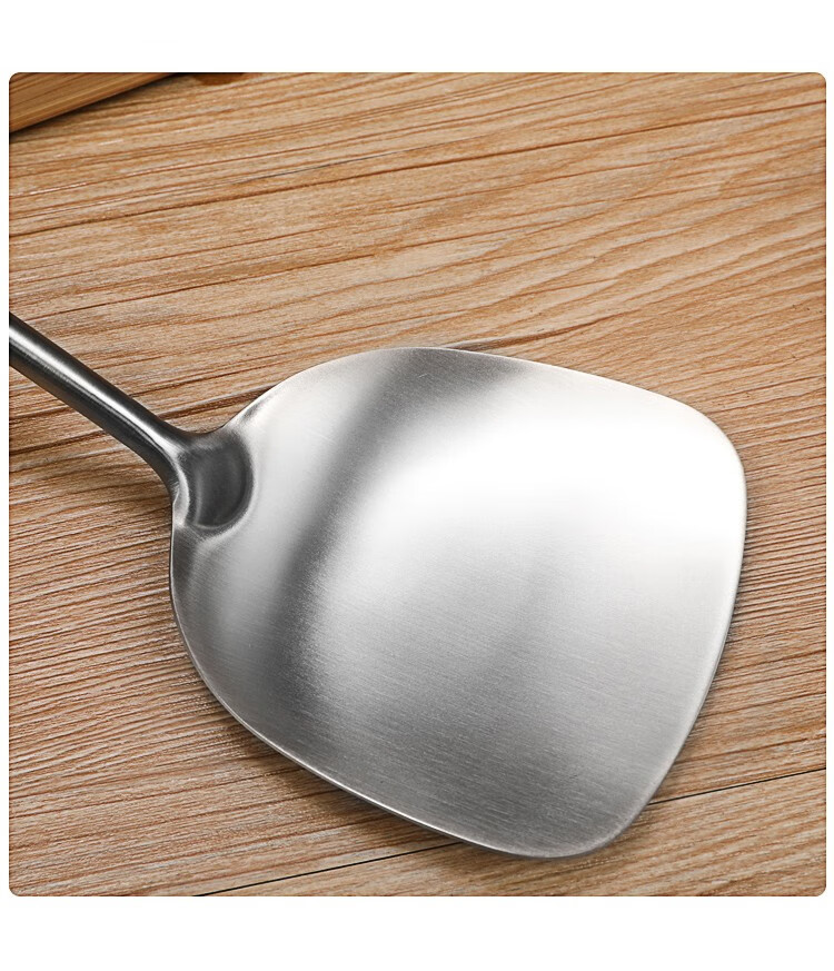康巴赫锅铲厨房专用304不锈钢铲子加长圆柄加厚炒菜铲防烫铲304不锈钢