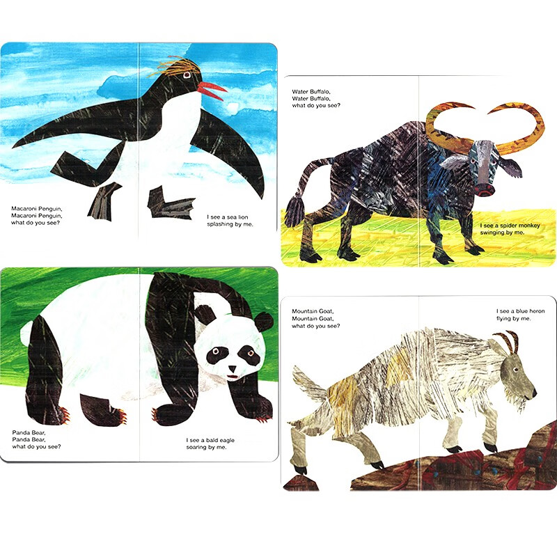 英文原版绘本brownbearwhatdoyousee棕熊你看到了什么卡尔爷爷纸板书