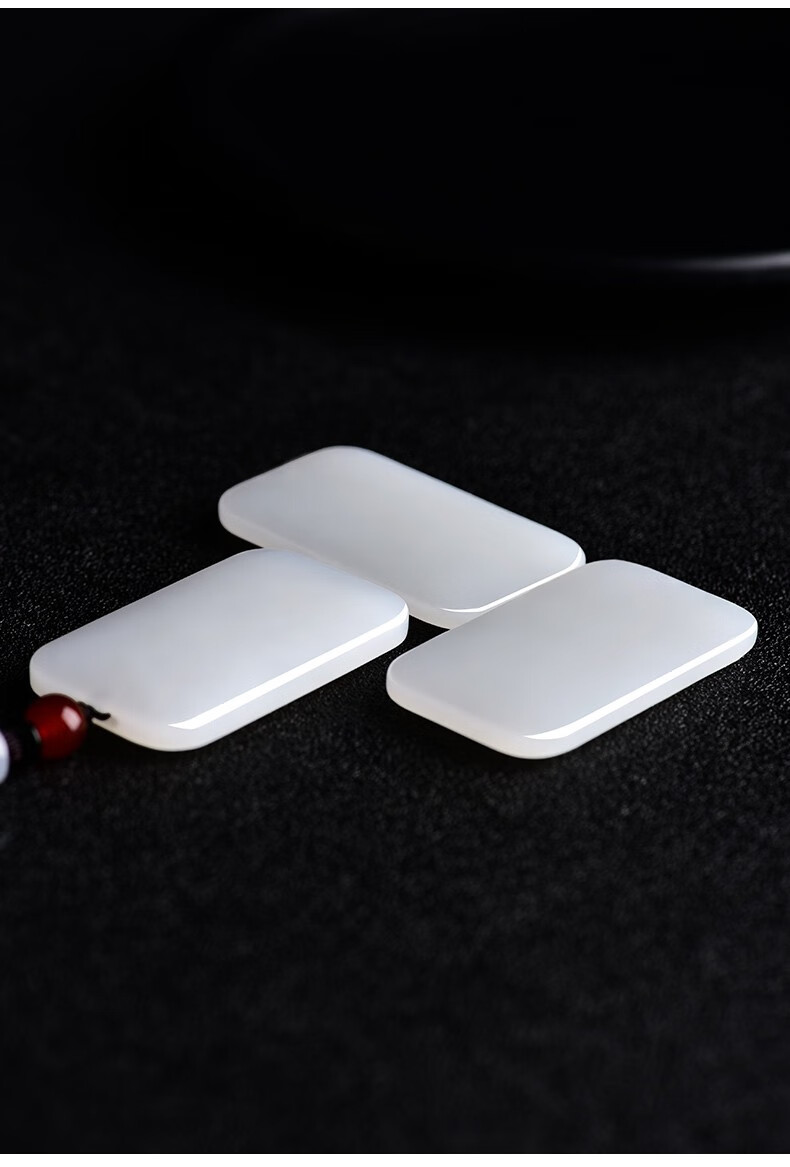 嘉保玉和田玉平安无事牌吊坠羊脂玉玉牌玉坠青玉无字牌挂件项链青玉小