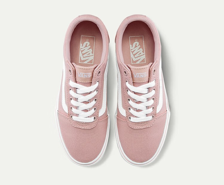 vans范斯官方 冰淇淋配色樱花粉侧边条纹女鞋低帮潮帆布鞋 粉色 39