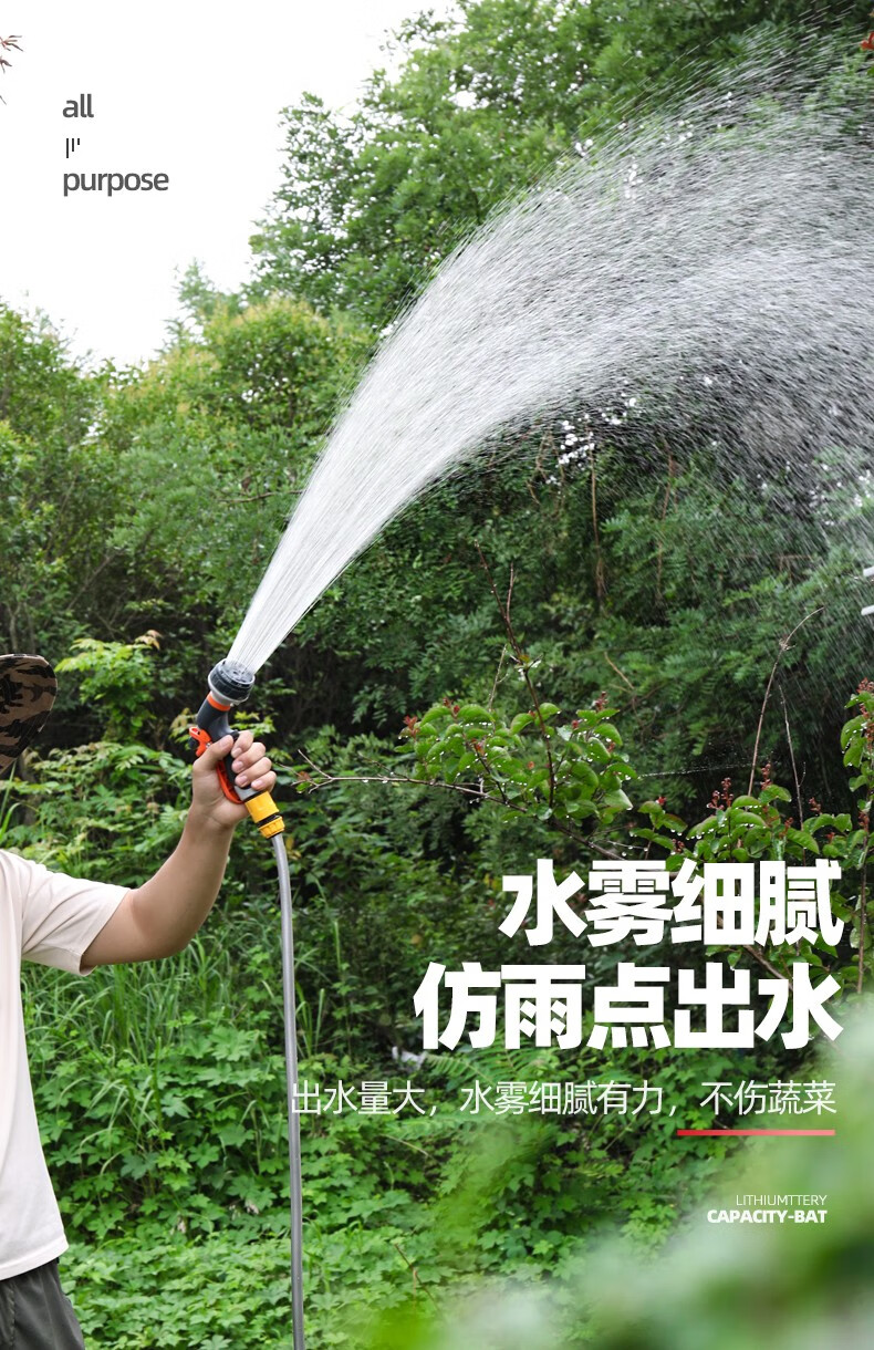 锂电充电式自吸泵便携式农用打药浇菜户外抽水机抽水泵清洗机 洗车抽