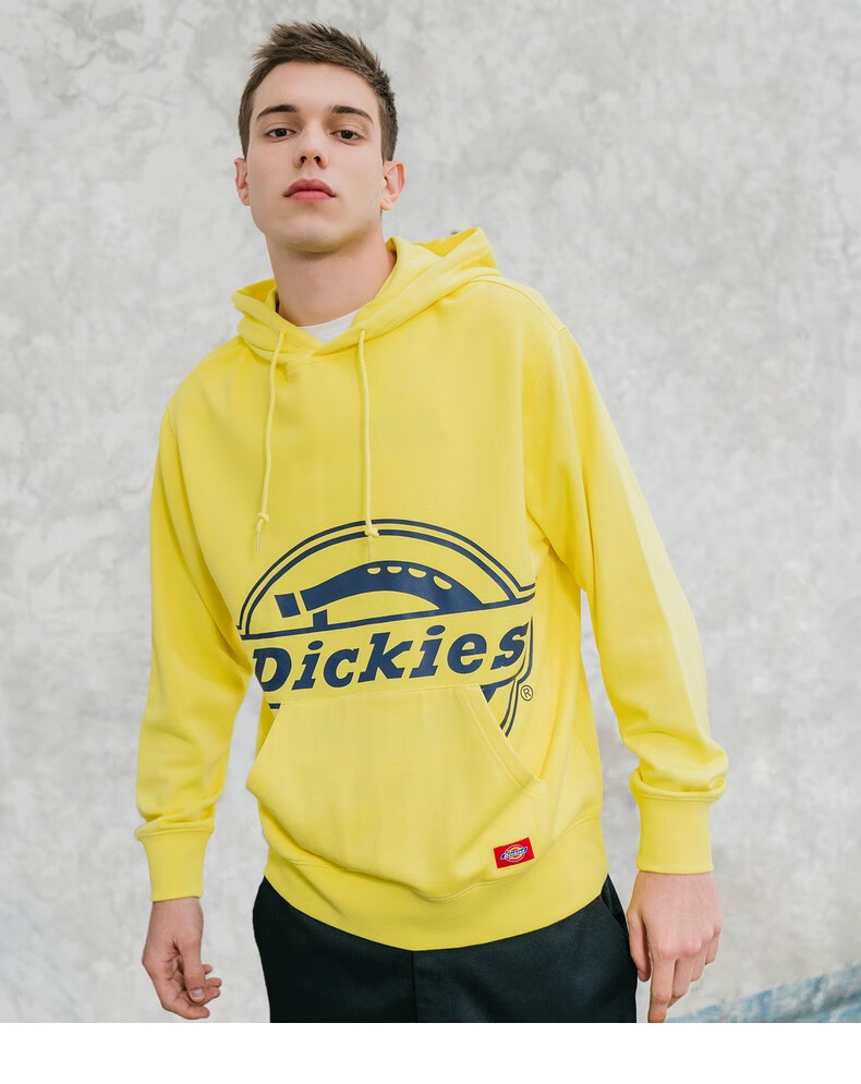 dickies卫衣官方经典logo印花男女同款连帽卫衣男dk007060中羽灰s