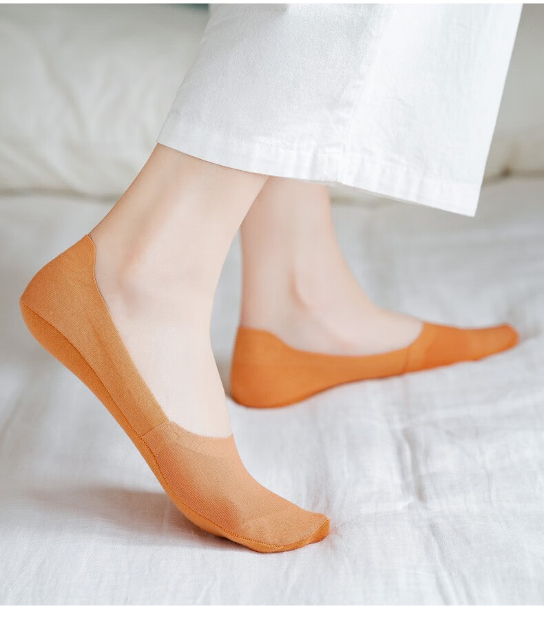 薄防磨春秋袜子女短袜 提耳深口e款(肤色/肤色/肤色/黑色/黑色5双装)