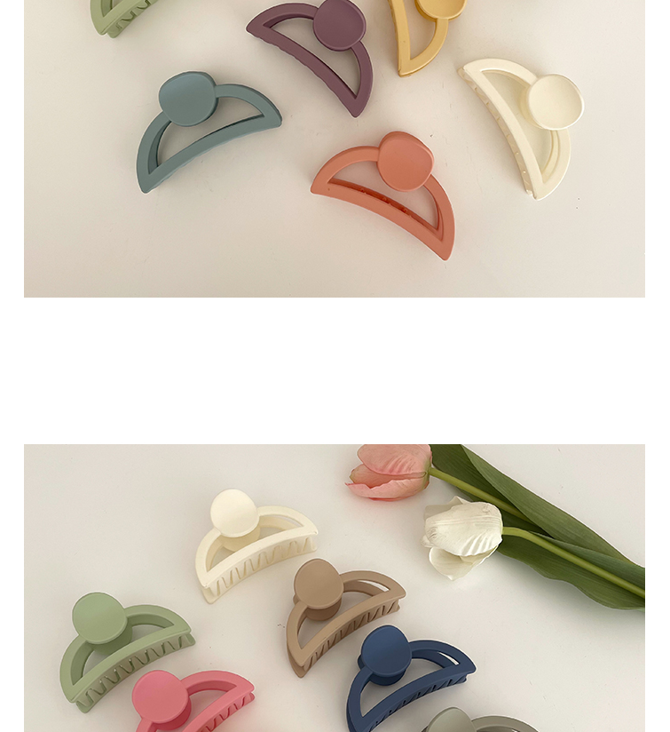 韩国网红ins半圆发夹女边夹日系气质发卡个性奶油色抓夹发抓后脑勺