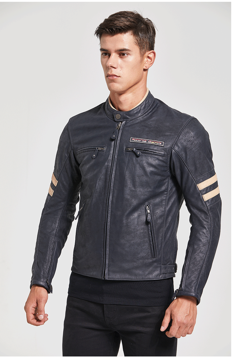 sbk皮衣摩托车机车骑行服骑士装备赛车服男女四季防摔衣服复古皮衣