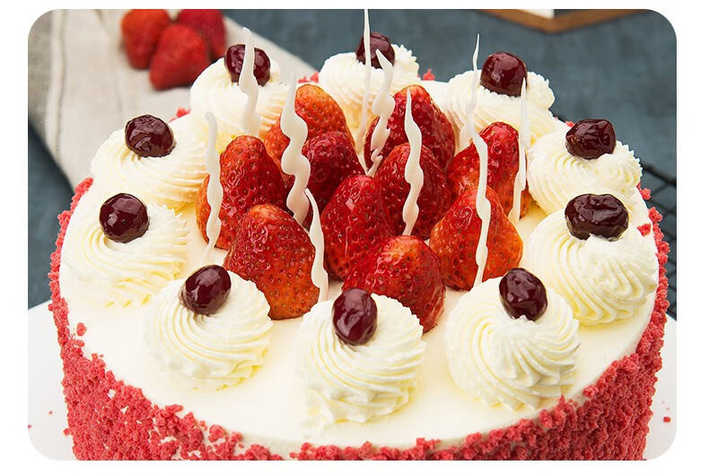 米旗maky乳脂奶油生日蛋糕预订西安沈阳哈尔滨长春配送同城速递鲜果