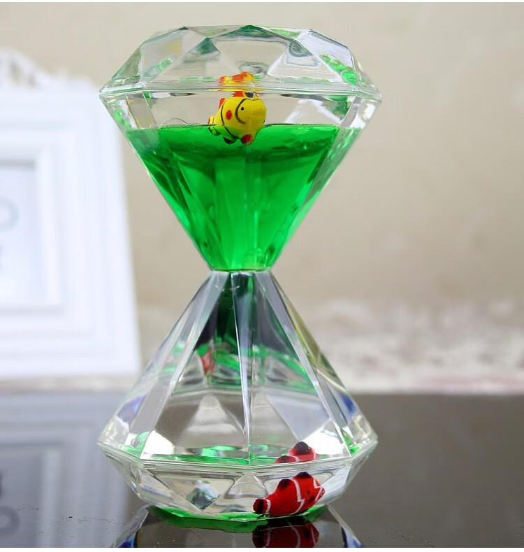 映季 油滴沙漏摆件创意动感解压玩具大钻石油滴油漏沙漏液体计时器