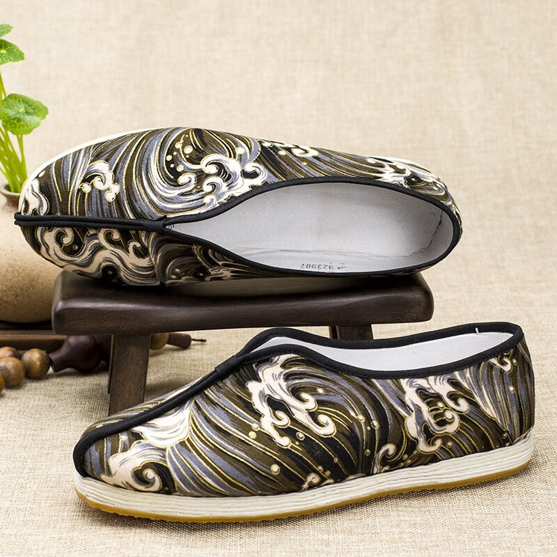 百年利永老北京布鞋男大码圆口太极鞋功夫鞋传统手工千层底布鞋古代