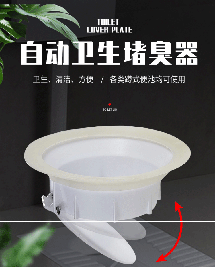 卫生间蹲便器防臭堵臭器堵厕所洞反味神器大便器堵孔塞除臭便池盖小号