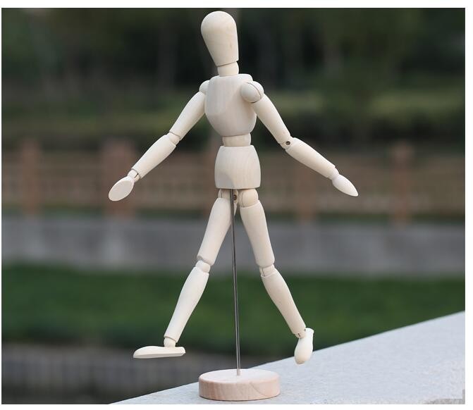 素描漫画木人模型木头人素描木偶人关节人偶木手 5.
