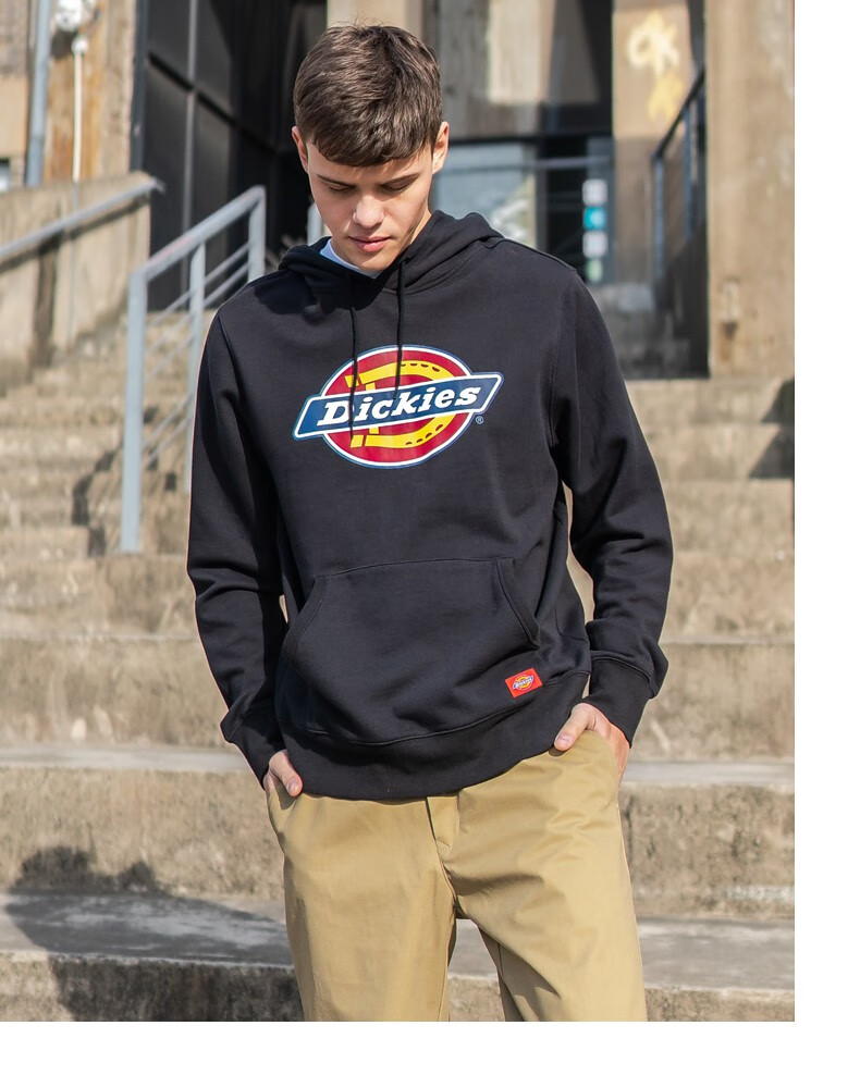 dickies卫衣官方经典logo印花男女同款连帽卫衣男dk007060中羽灰s