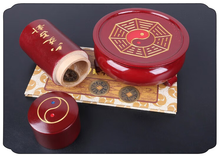 妙如意 周易六爻占卦工具 八卦预测摇卦筒 打卦筒 算卦爻卦竹签筒