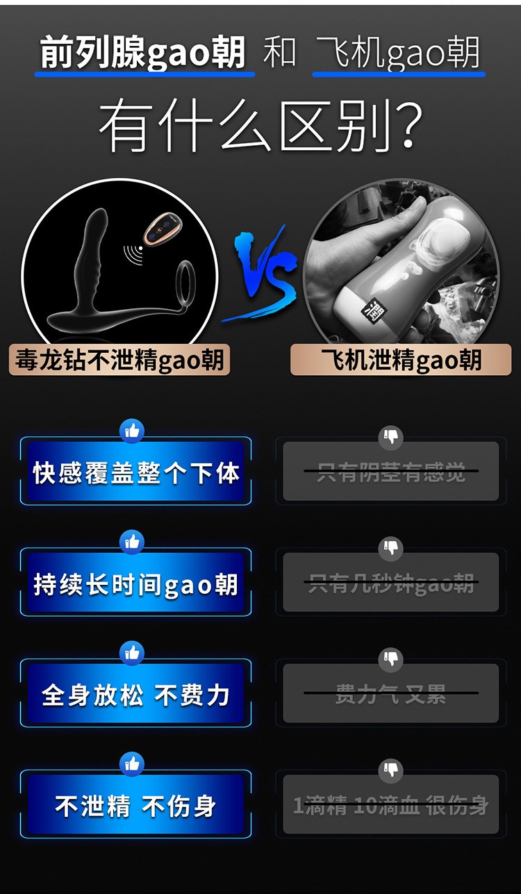 前列腺按摩器脉冲电流高潮仪男用小号抠动电动震动棒肛塞用品开发后庭