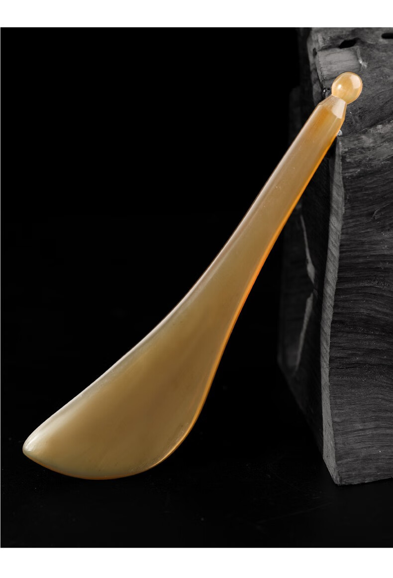 白水牛角刮痧板牛角面部经络刮痧棒擀筋棒全身通用按磨棒刮痧板拨筋棒