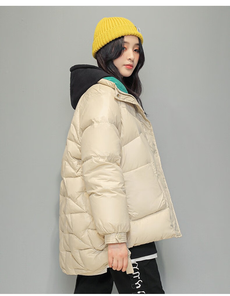 雪中飞2020秋冬新款前短后长韩版时尚立领女式羽绒服外套 蓝色 165