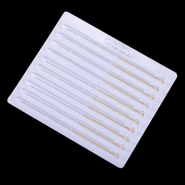 云龙牌黄铜柄一次行使用针灸针100支铝箔独独立包一次性使用毫针炙云