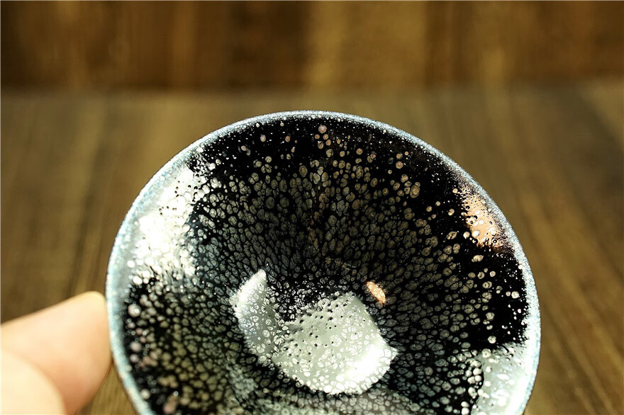 【鹧鸪斑油滴斗笠盏】张永华 建阳建盏 主人杯 口径9 z66-1202【图片